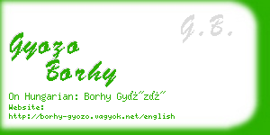 gyozo borhy business card